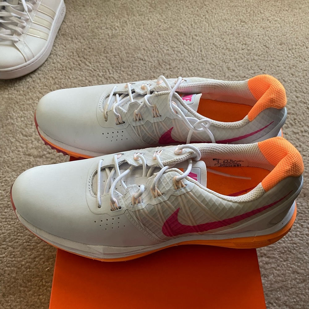 Nike Lunar Control Golf Shoes Women's  Pink/Orange 704676-100 Sz 9.0